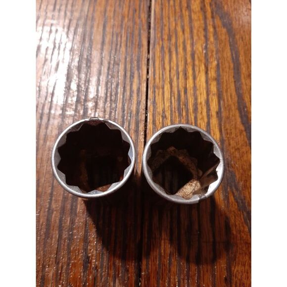 Vintage Lot 2 Craftsman Sears 7/8" 12 Point 1/2" Drive Sockets G47512 Made USA - Picture 4 of 6